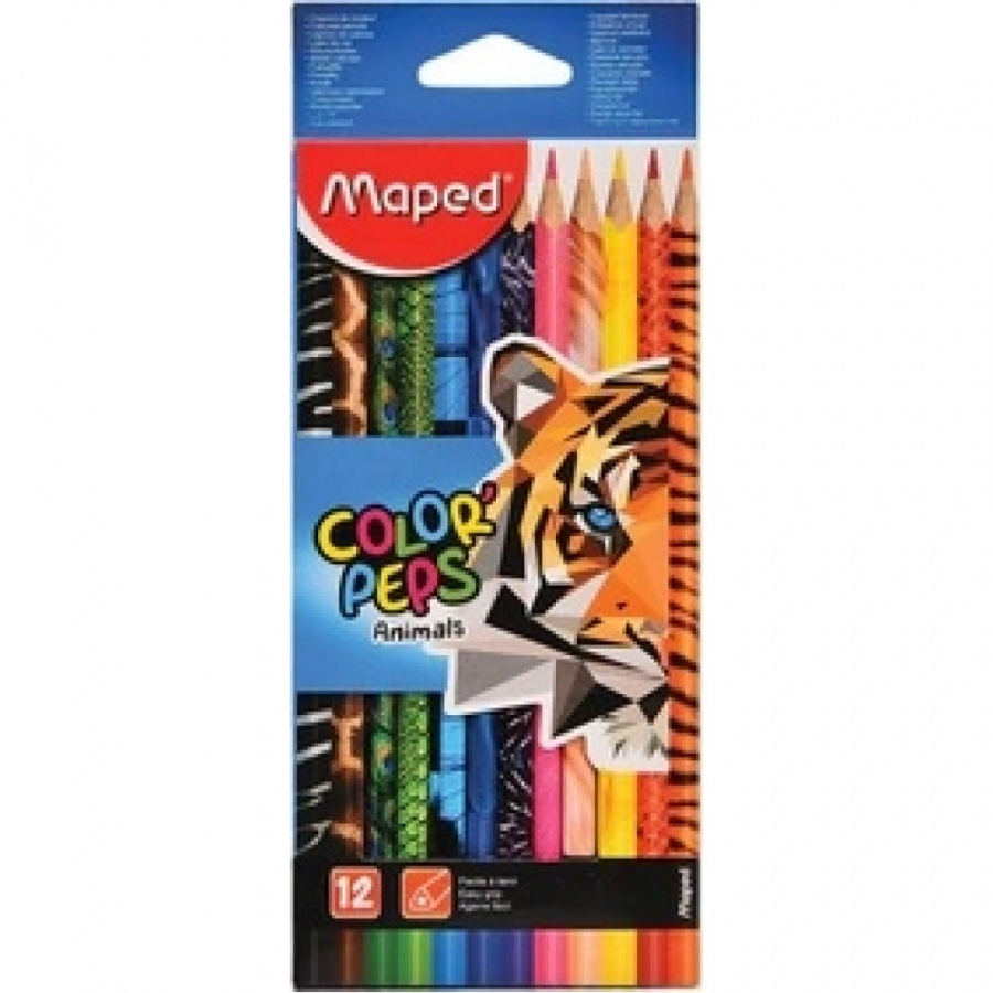 Заточенные цветные карандаши Maped Color'Peps Animals