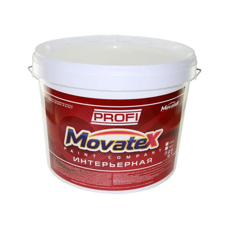 Интерьерная моющаяся водоэмульсионная краска Movatex PROFI Т04684