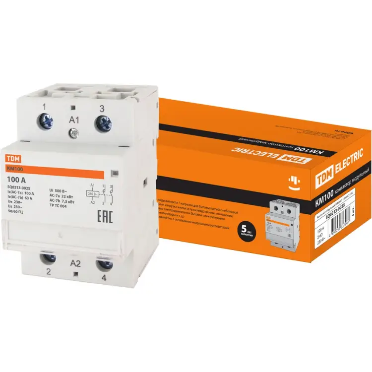 Модульный контактор TDM ELECTRIC КМ100/2-100 SQ0213-0025