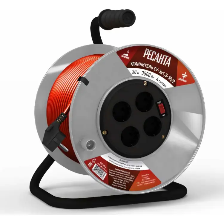 Силовой удлинитель Ресанта СУ-3x1,5-30/2 61/118/6 Силовой удлинитель Ресанта СУ-3x1,5-30/2 61/118/6