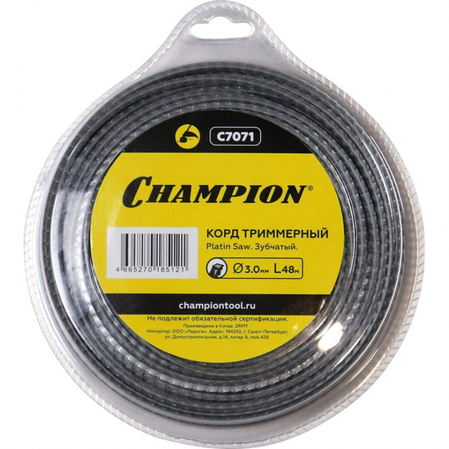 Зубчатый триммерный корд Champion 3.0 мм; 48 м