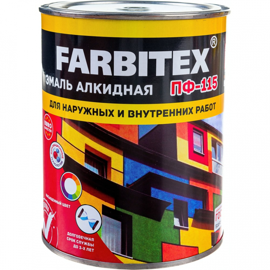 Алкидная эмаль Farbitex ПФ-115