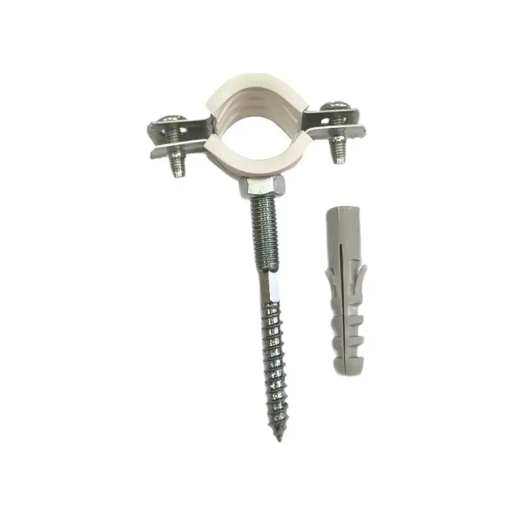 Сантехнический хомут ООО "ПЗМ" М8 3/4 (25-28 мм) белый