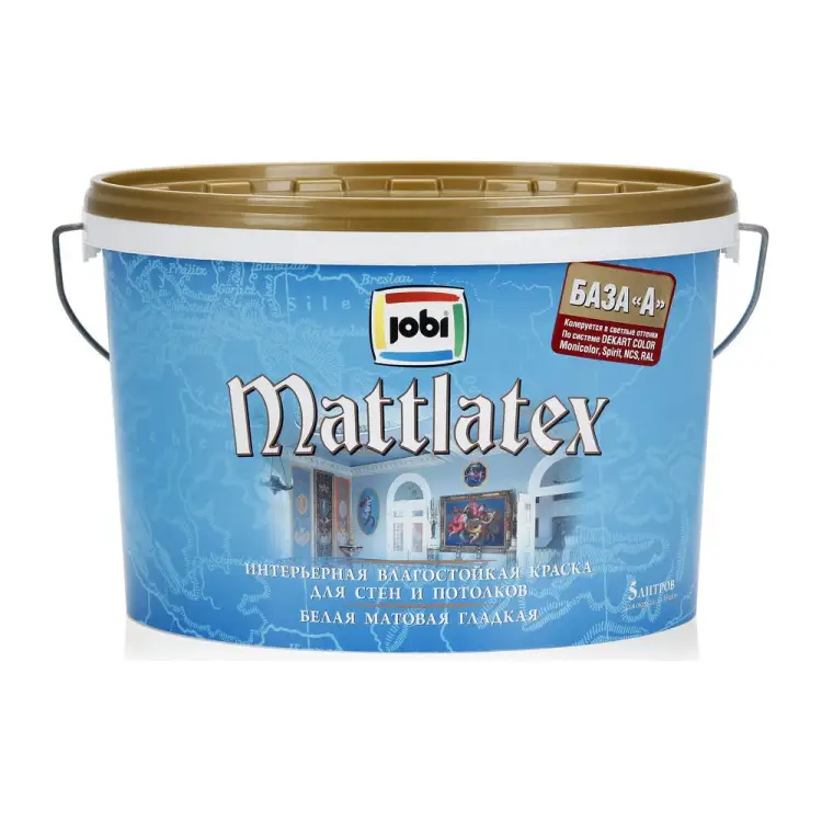 Интерьерная влагостойкая краска JOBI MATTLATEX 11045 Интерьерная влагостойкая краска JOBI MATTLATEX 11045