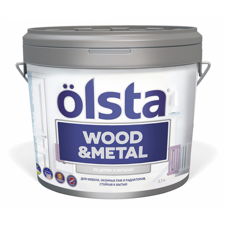 Краска по дереву и металлу Olsta Wood&metal