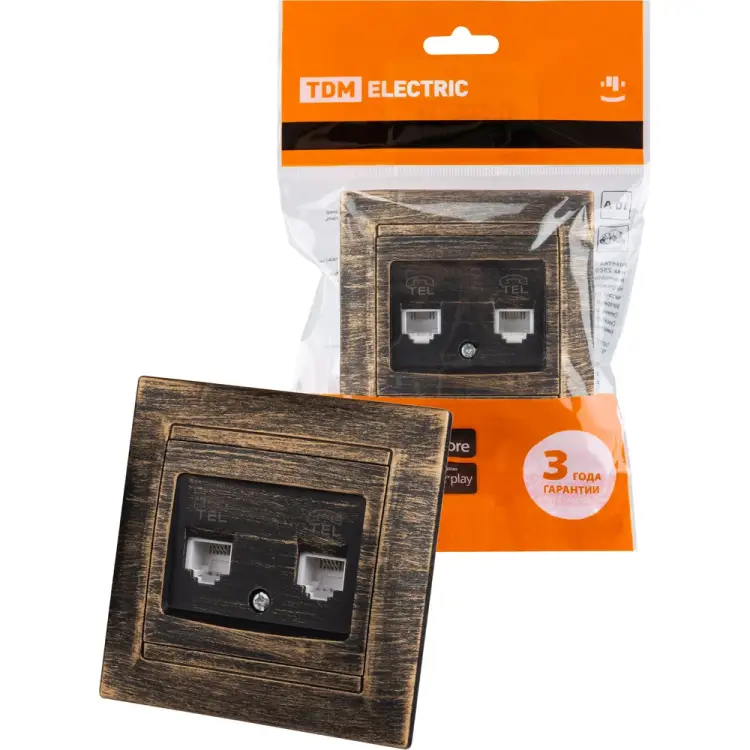 Двойная телефонная розетка TDM ELECTRIC SQ1815-0759