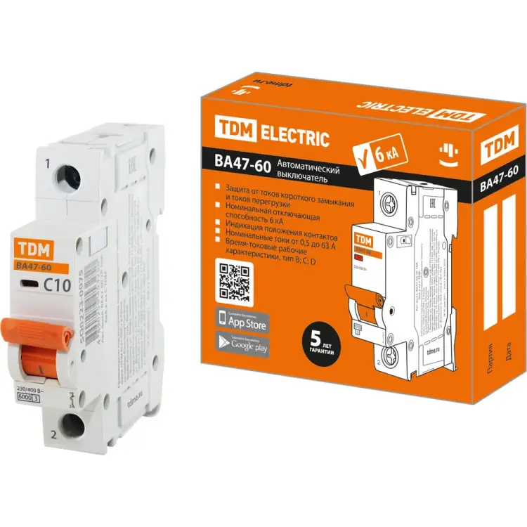 Автоматический выключатель TDM ELECTRIC ВА47-60 SQ0223-0075