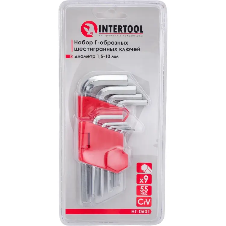 Набор Г-образных шестигранных ключей INTERTOOL HT-0601 Набор Г-образных шестигранных ключей INTERTOOL HT-0601