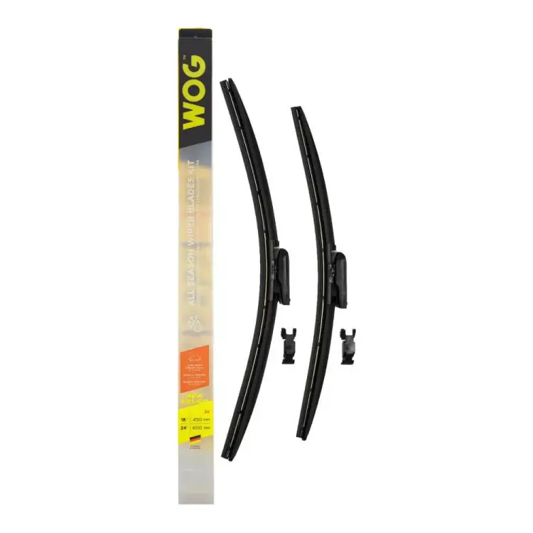 Комплект всесезонных бескаркасных бесшумных щеток стеклоочистителя WOG WGC1417