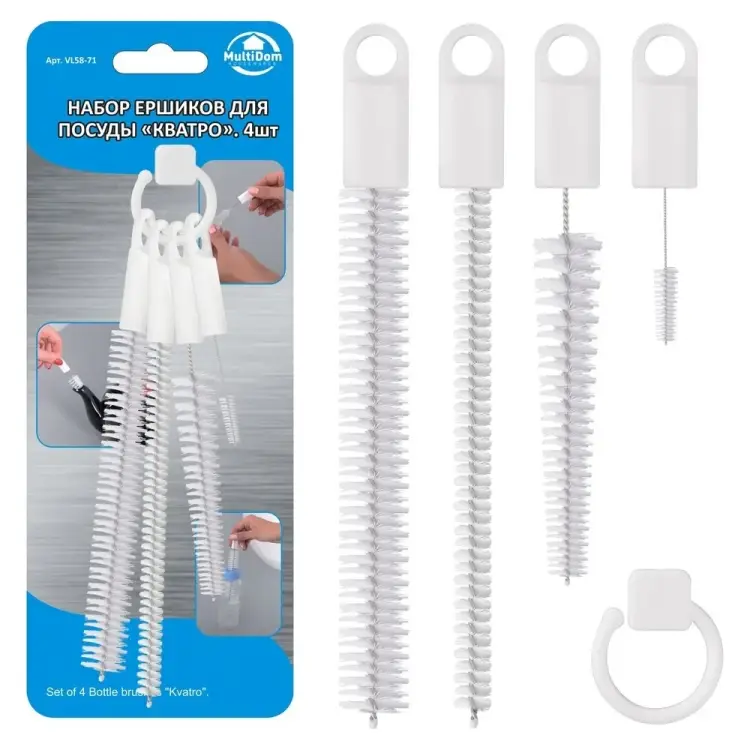 Кухонный ершик для посуды МУЛЬТИДОМ Кватро VL58-71