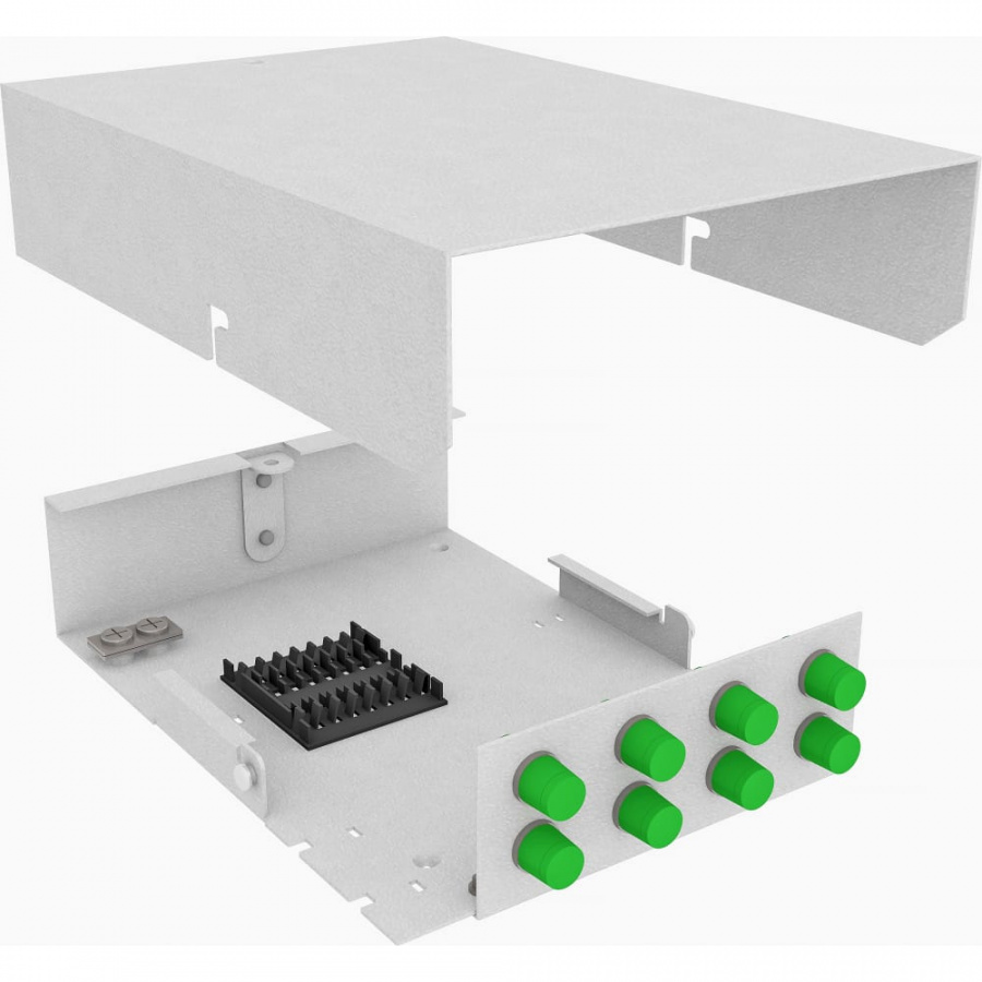 Настенный одномодовый укомплектованный оптический кросс TopLan КРНМ-Top-08FC/A-OS2-GY