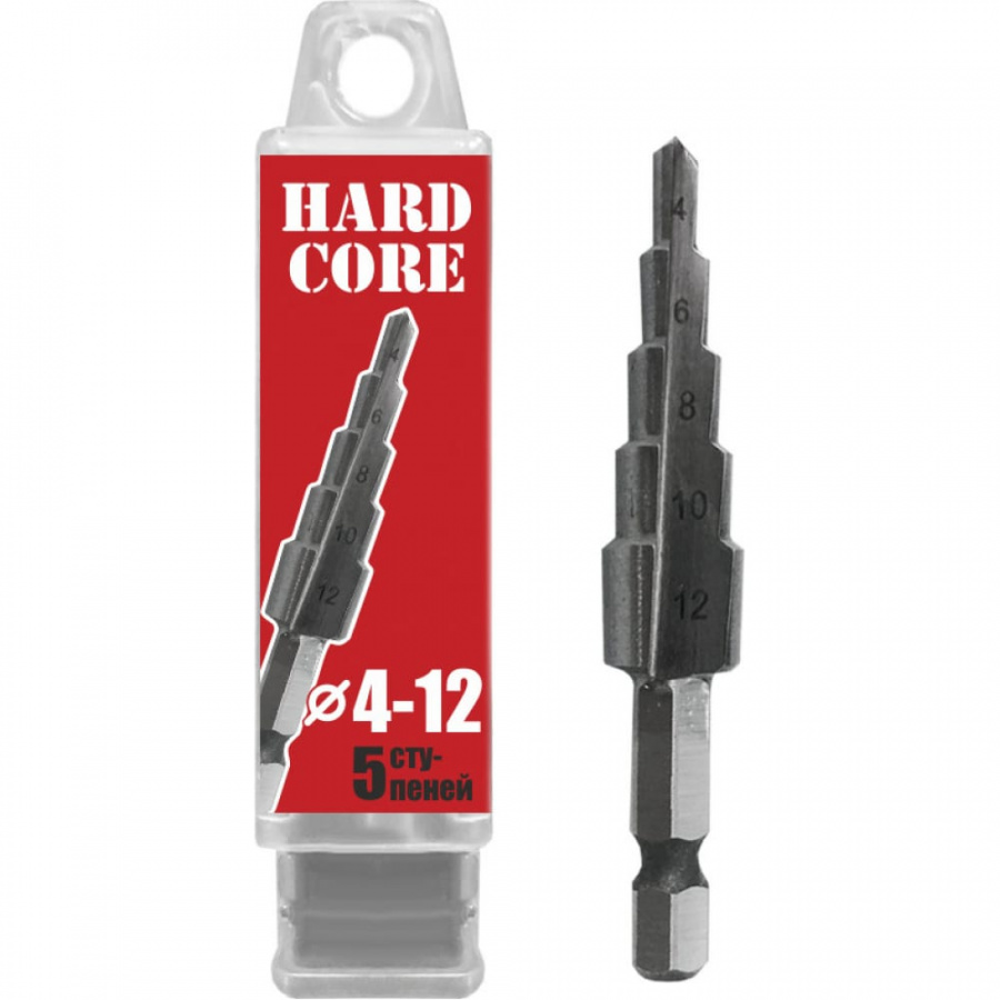 Шаговое сверло по металлу Hardcore 142412