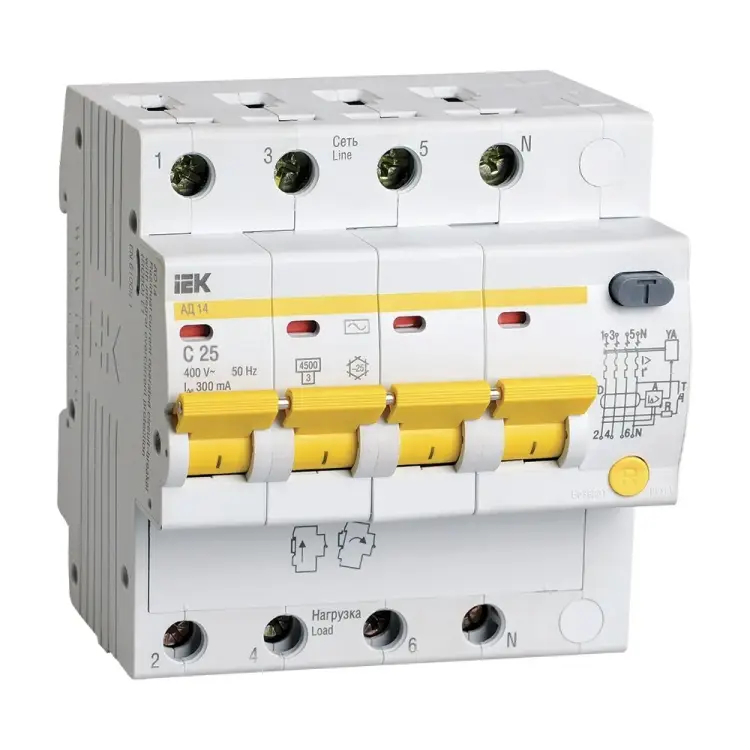 Дифференциальный автомат IEK АД14 MAD10-4-025-C-300