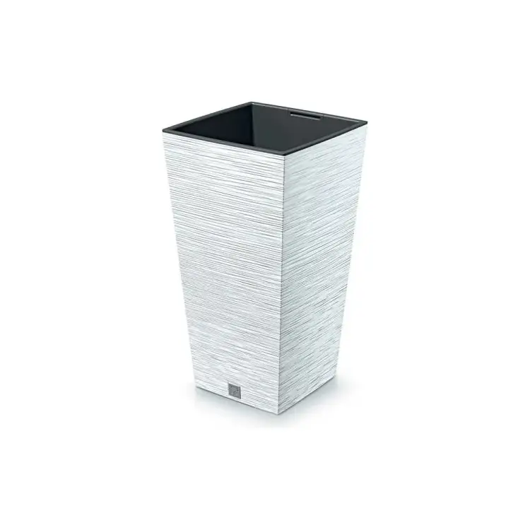 Кашпо с вкладышем Prosperplast DFSH240 S449 высокое FURU SQUARE 24х24 см, высота 45 см, белое 066727 Кашпо с вкладышем Prosperplast DFSH240 S449 высокое FURU SQUARE 24х24 см, высота 45 см, белое 066727