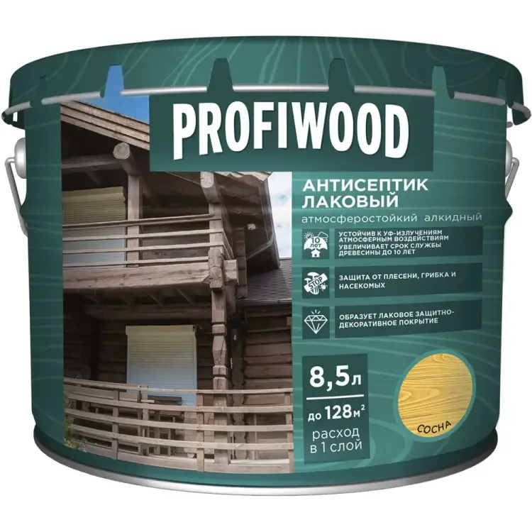 Лаковый тонирующий атмосферостойкий алкидный антисептик Profiwood 67016