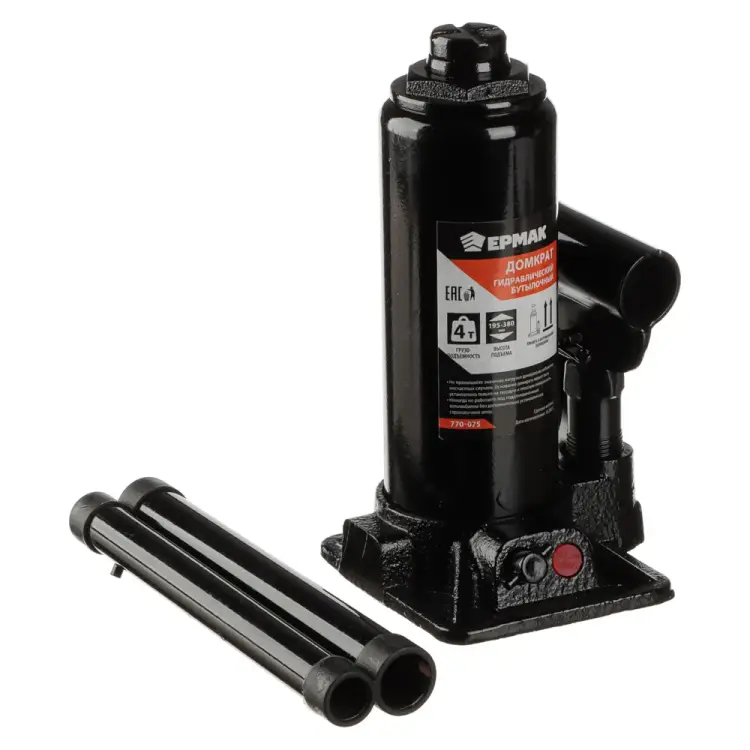 Гидравлический бутылочный домкрат ЕРМАК 770-075