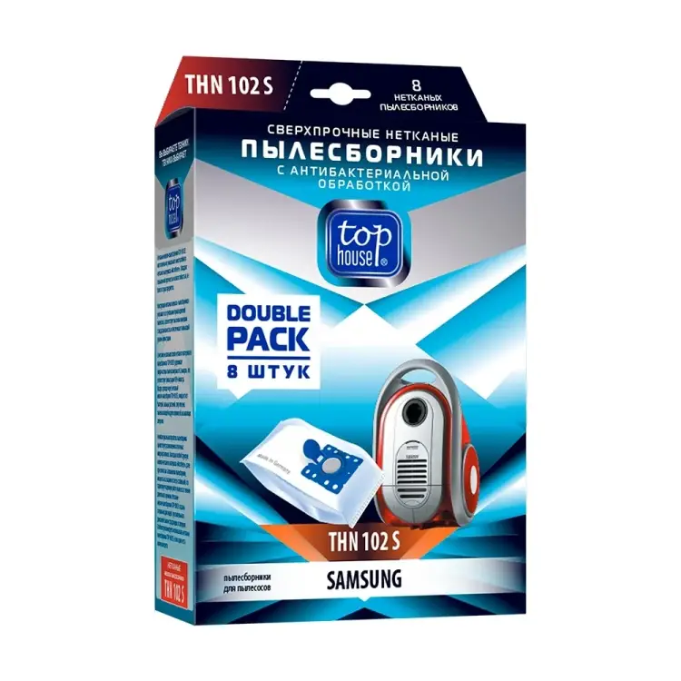 Сверхпрочные нетканые пылесборники TOP HOUSE THN 102 S 393477 Сверхпрочные нетканые пылесборники TOP HOUSE THN 102 S 393477