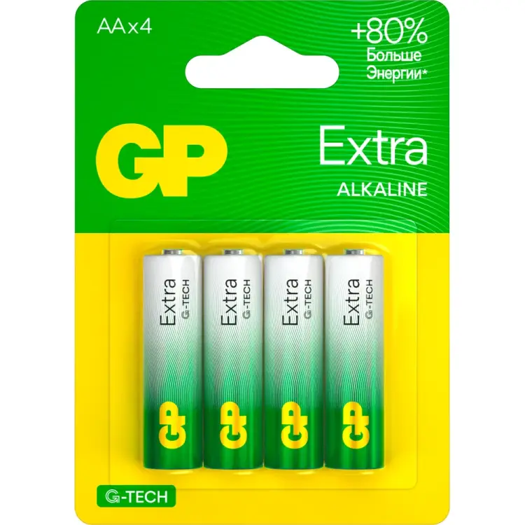 Алкалиновые батарейки GP Extra Alkaline GP 15AXNEW-2CR4