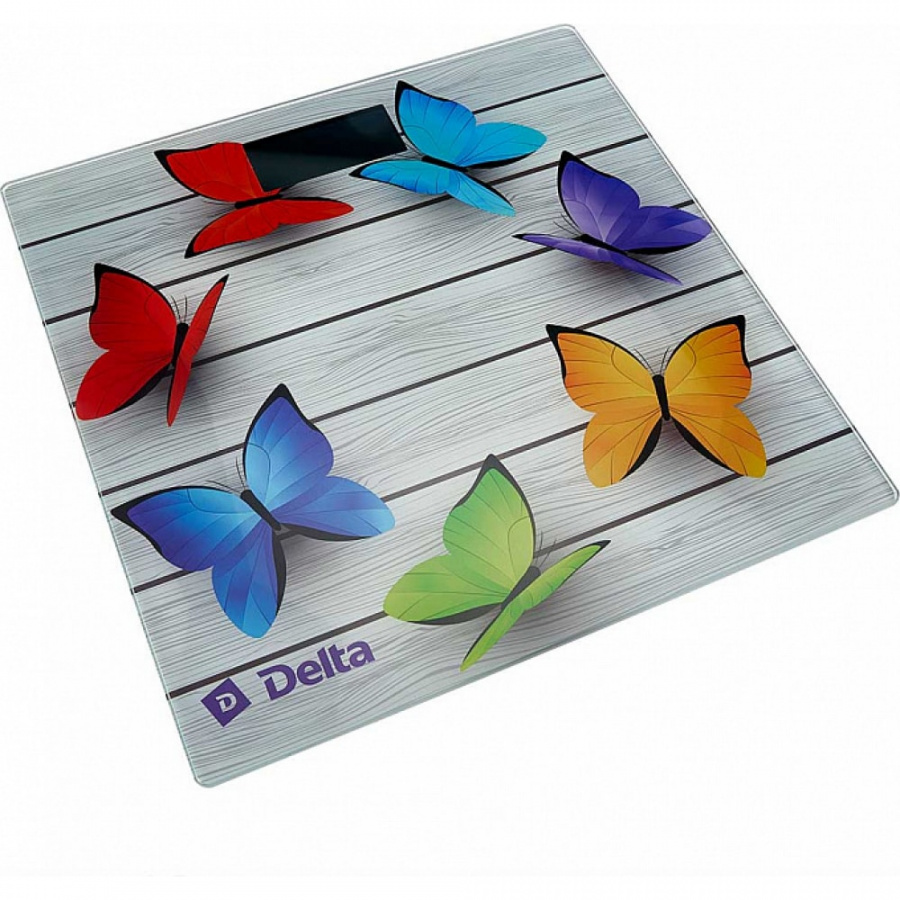 Напольные электронные весы Delta D-9218 Радужные бабочки