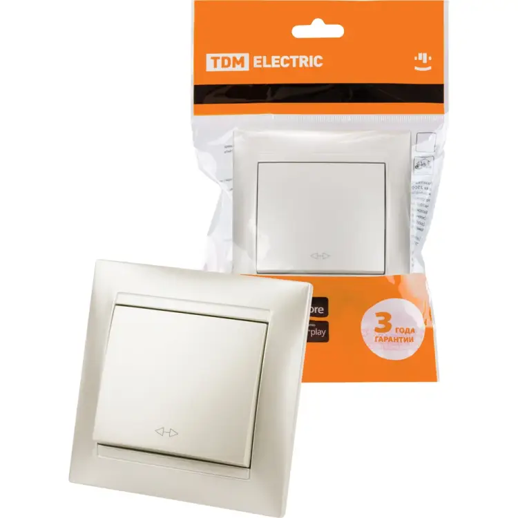 1-клавишный перекрестный выключатель TDM ELECTRIC Лама SQ1815-0836