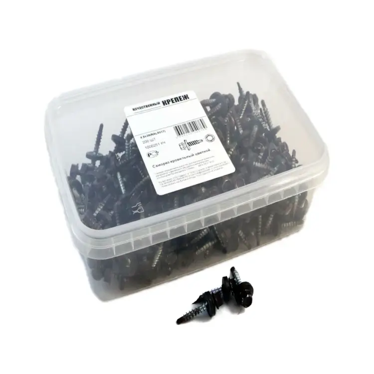 Кровельный саморез качественный крепеж 4,8/29 коричневый 1000251 КЧ