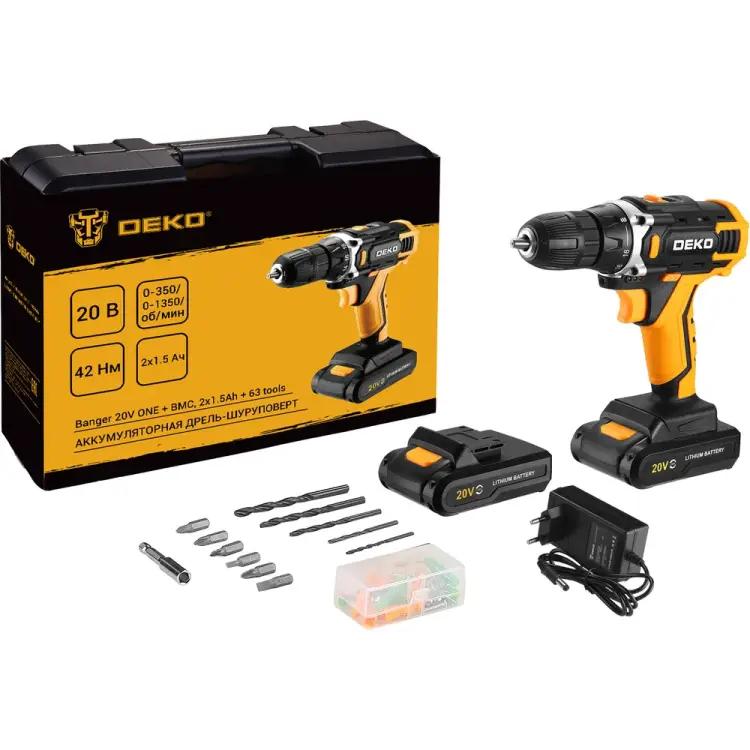 Аккумуляторная дрель шуруповерт DEKO Banger 20V ONE + 083-1043