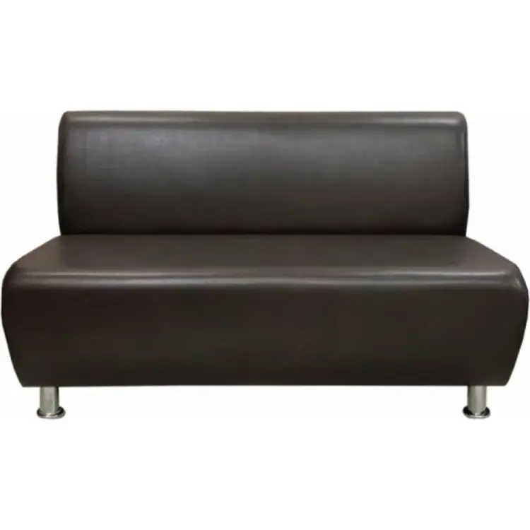 Двухместная секция дивана Мягкий Офис коричневая КЛ603КОР