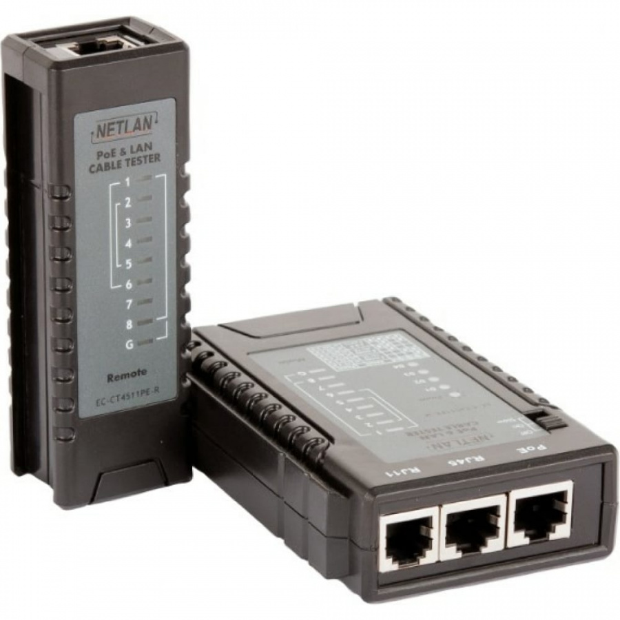 Кабельный тестер NETLAN RJ45, RJ12, RJ11, PoE