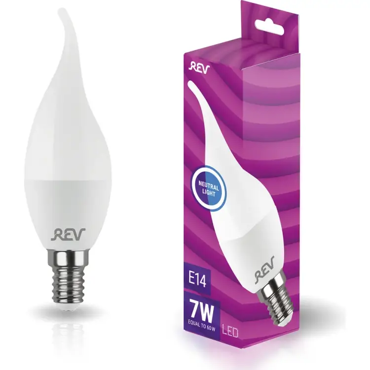 Светодиодная лампа REV LED FC37 Е14 7Вт, 4000K 32352 5