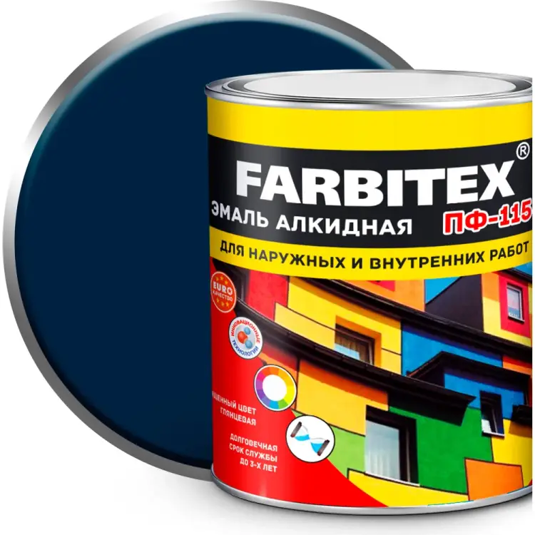 Алкидная эмаль Farbitex ПФ-115 4300001591 Алкидная эмаль Farbitex ПФ-115 4300001591