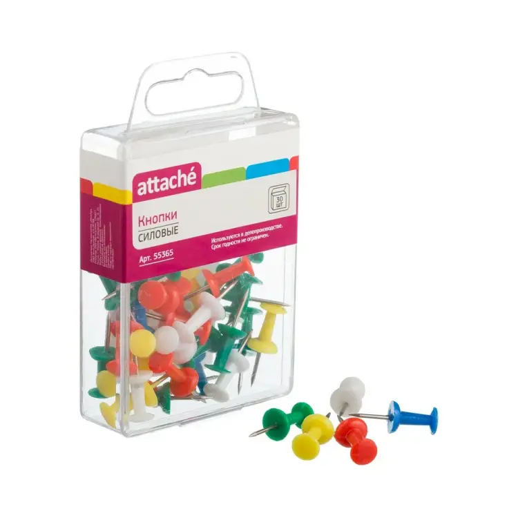 Кнопки для пробковых досок Attache AL-TS1002-30VH 55365