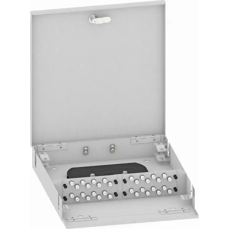 Настенный многомодовый укомплектованный оптический кросс TopLan КРН-Top-32FC/U-OM2-GY