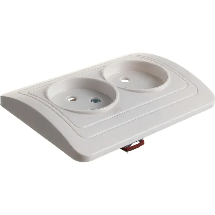 Двухместная розетка Smartbuy Марс SBE-02w-10-S2-N-c