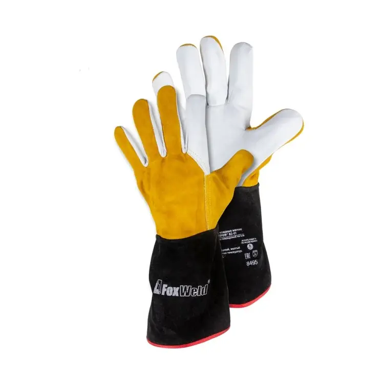 Кожаные мягкие краги Foxweld ПРОФ КС-01 8495