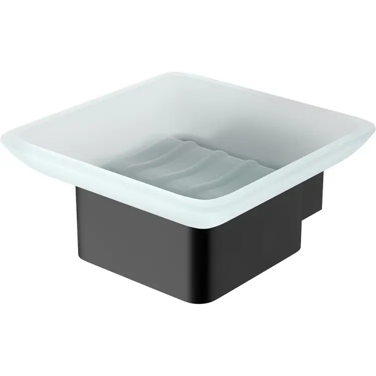 Мыльница Lemark SMOOTH LINE с держателем, чёрный 9742017