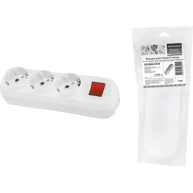 Розеточная колодка TDM ELECTRIC Народная SQ1806-0418