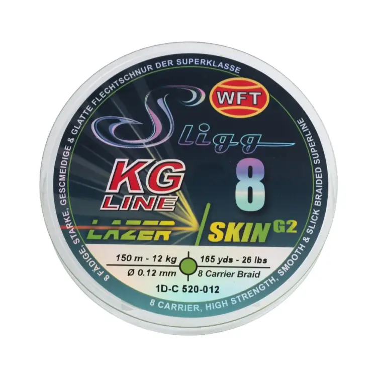 Леска WFT KG SLIGG LAZER SKIN G2x8 Chartreuse150/012 1D-C-520-012