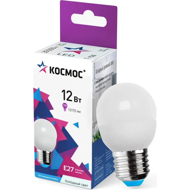 Светодиодная лампа КОСМОС LkeLED12wGL45E2765