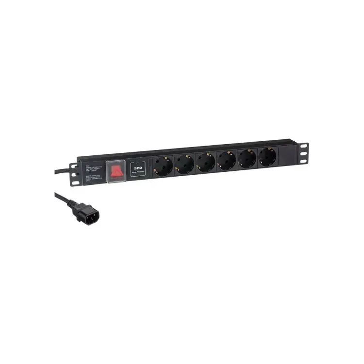 Блок розеток ExeGate ServerPro PDU-19H609 Al-6S-C14-2CU-SPD1 280834