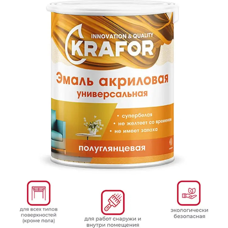 Акриловая эмаль KRAFOR 44983