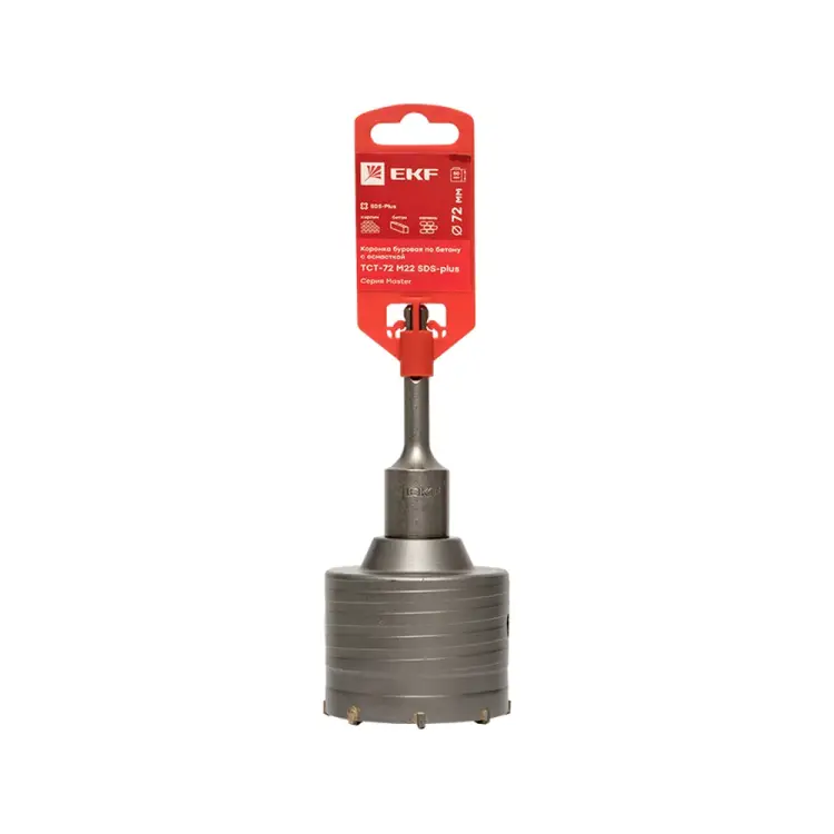 Буровая коронка по бетону EKF Master TCT-72 tct-72-m22