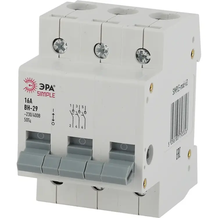 Выключатель нагрузки ЭРА SIMPLE ВН-29 Б0039255 Выключатель нагрузки ЭРА SIMPLE ВН-29 Б0039255