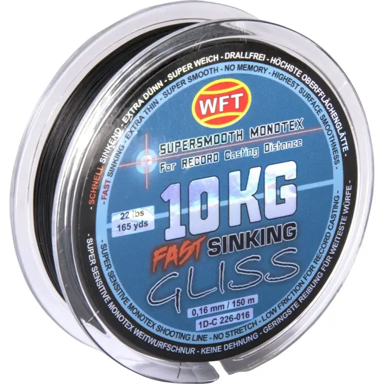 Плетеная леска WFT KG GLISS SINKING Black 1D-C-226-016