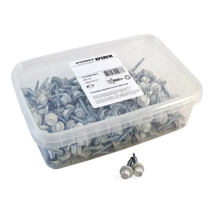 Кровельный саморез качественный крепеж 4,8/29 RAL9003200 белый (200 шт.) 1000175