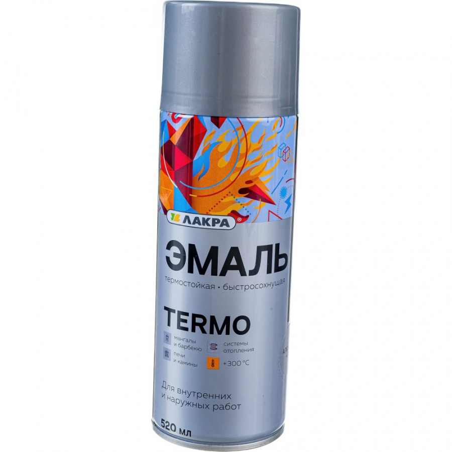 Термостойкая аэрозольная эмаль ЛАКРА Termo
