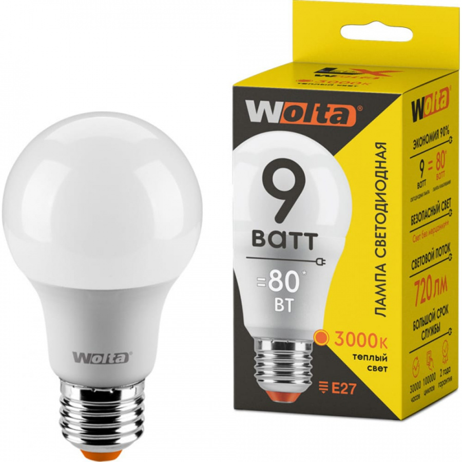 Светодиодная лампа Wolta 30Y60BL9E27