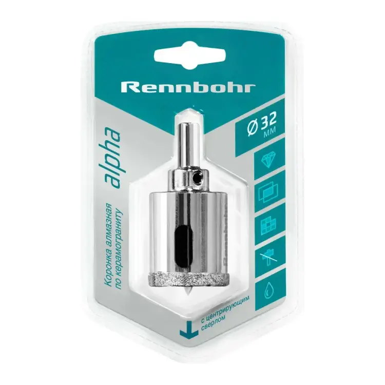 Алмазная коронка по керамограниту и керамике RENNBOHR 676232