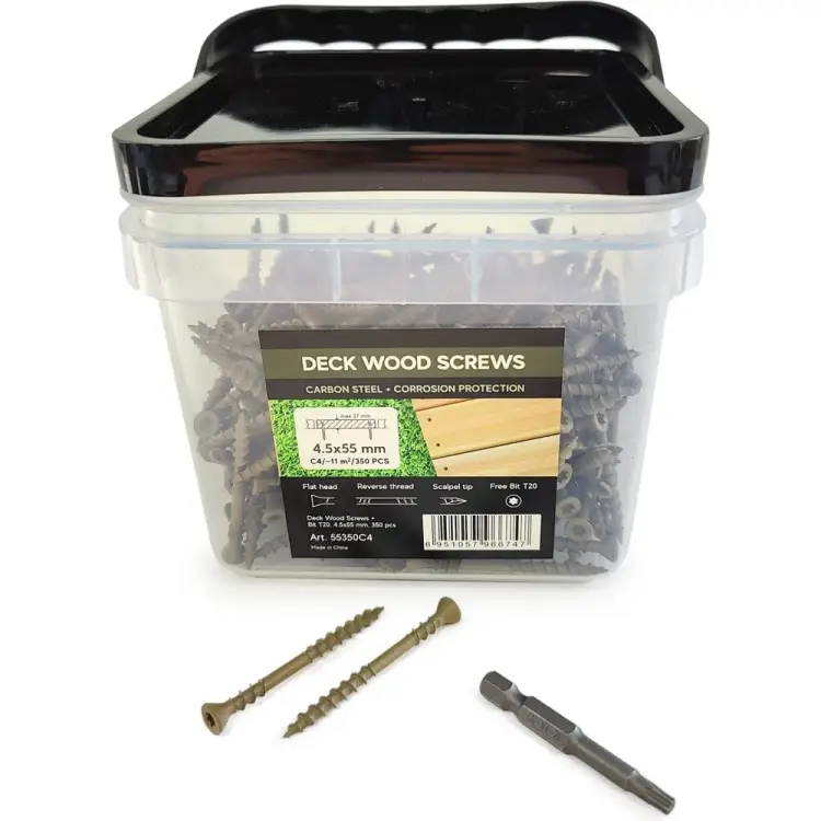 Саморезы для монтажа террас и фасадов Finka Deck Wood Screws 55x4,5 мм, C4, T20 350 шт. 55350C4