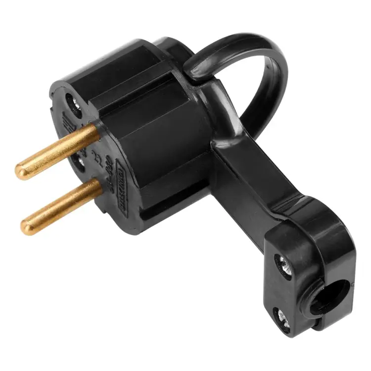 Угловая плоская вилка BYLECTRICA В6-060 черный