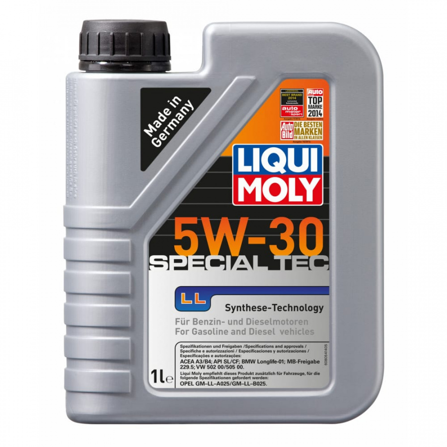 Синтетическое моторное масло LIQUI MOLY Special Tec LL 5W-30 SL/CF;A3/B4